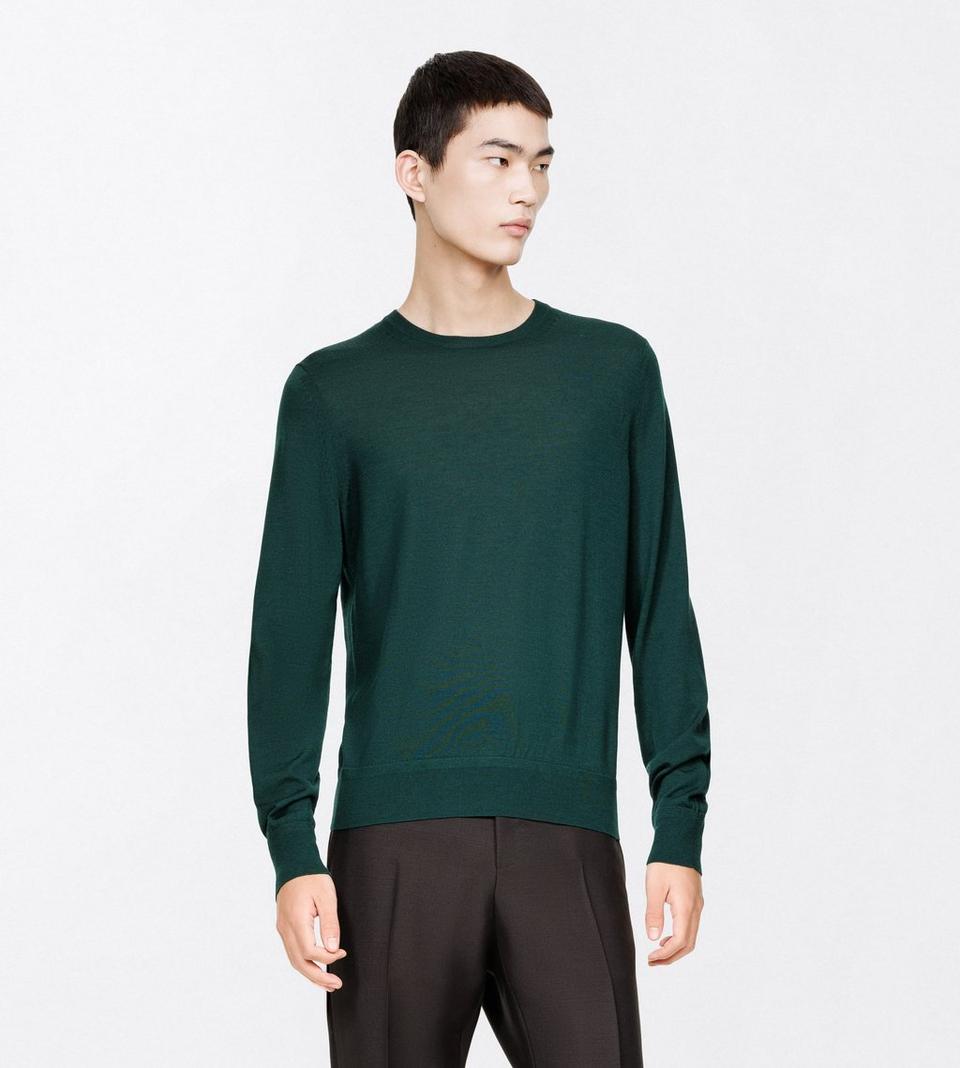 KCL082 YMK073 KNITWEAR LONG SLEEVE CREW NECK KNITTED TOM FORD FW26 - CLOVER GREEN