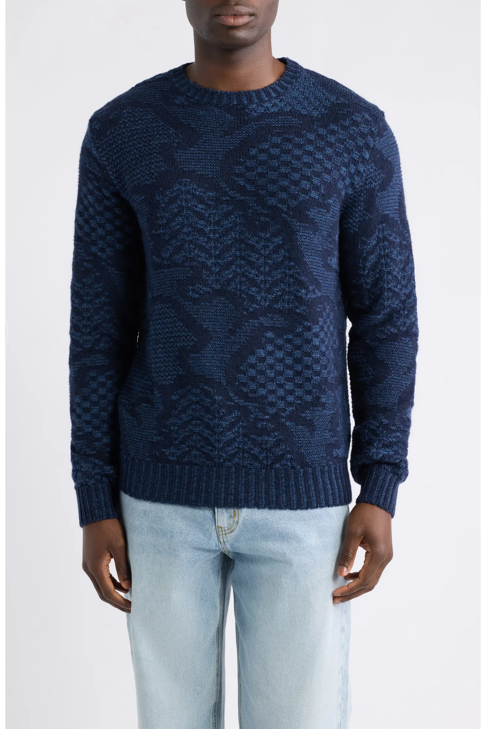 MRKF0096AQ12X ROMA KNITTED C-NECK ETRO FW26 - BLUE NAVY