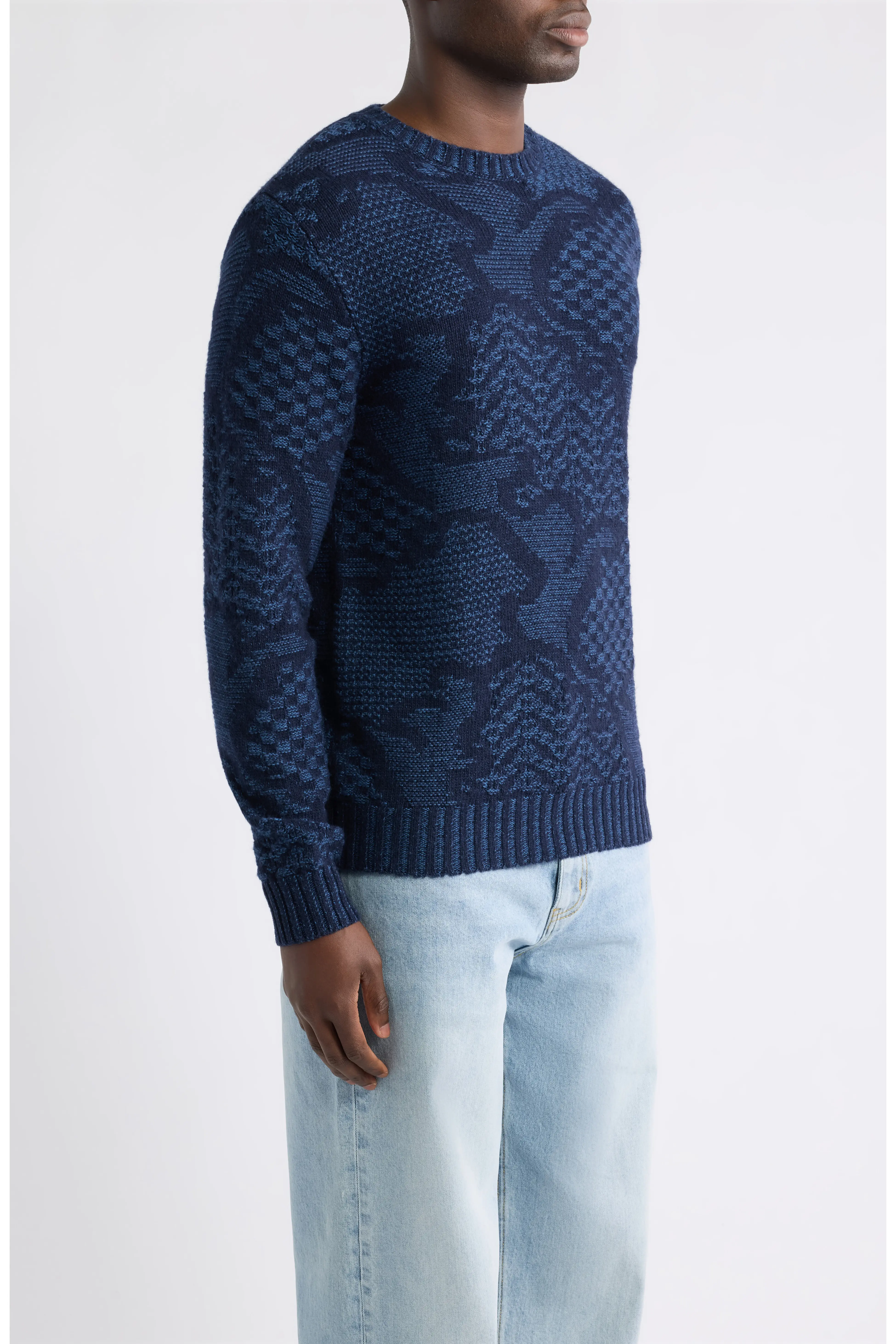 MRKF0096AQ12X ROMA KNITTED C-NECK ETRO FW26 - BLUE NAVY