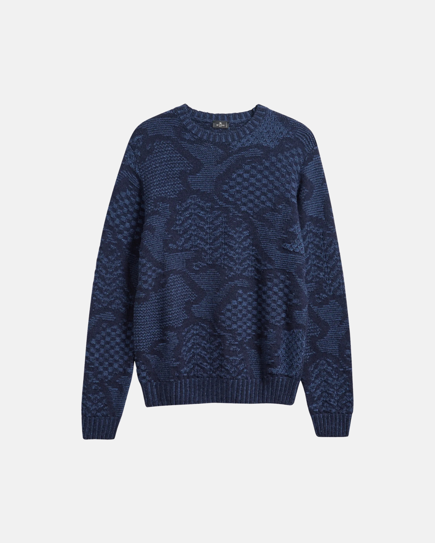 MRKF0096AQ12X ROMA KNITTED C-NECK ETRO FW26 - BLUE NAVY